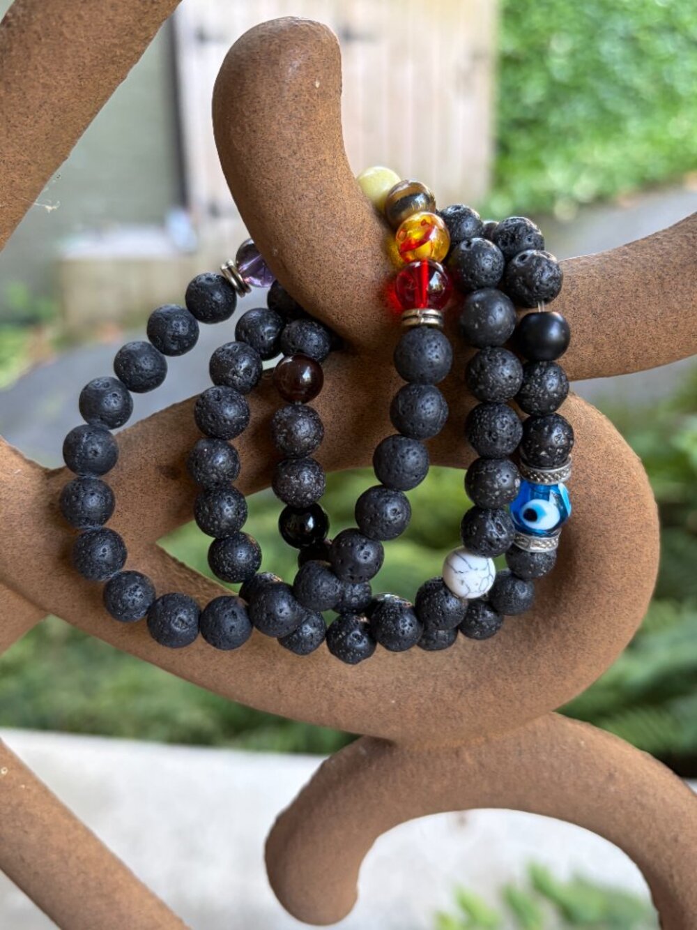 Black Stone Natural Lava Rock Aromatherapy Diffuser Bracelets 55g